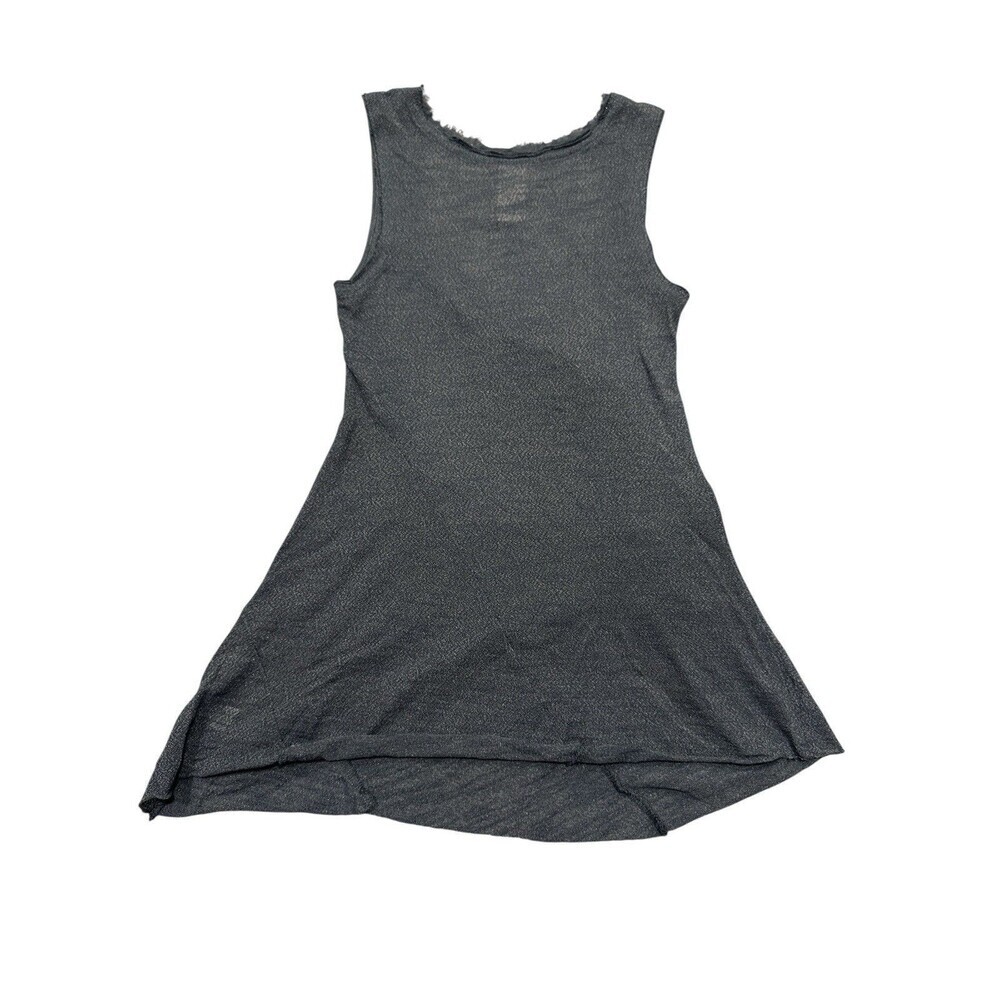 Free People Dark Gray Floral Appliqué Ruched Tank Top Sleeveless Size XS - Picture 5 of 7